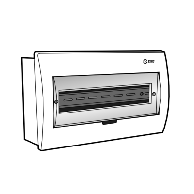 Tủ điện âm tường mặt nhựa E4FC 14/18L